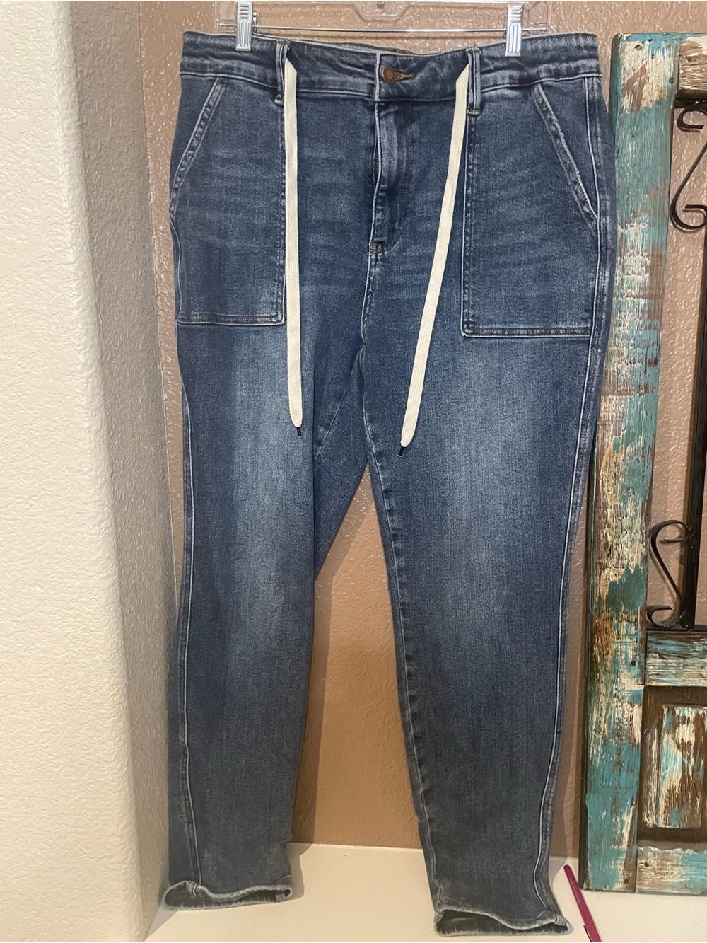 Judy Blue Relaxed Blue Denim Jeans with Drawstring